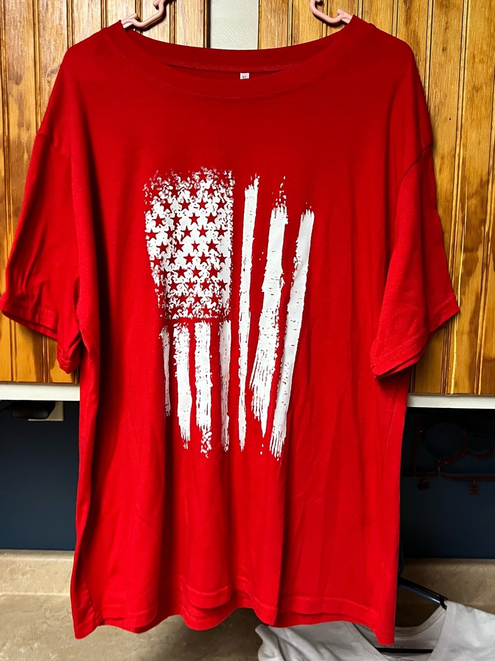 Womens Red American Flag Graphic T-Shirt XL